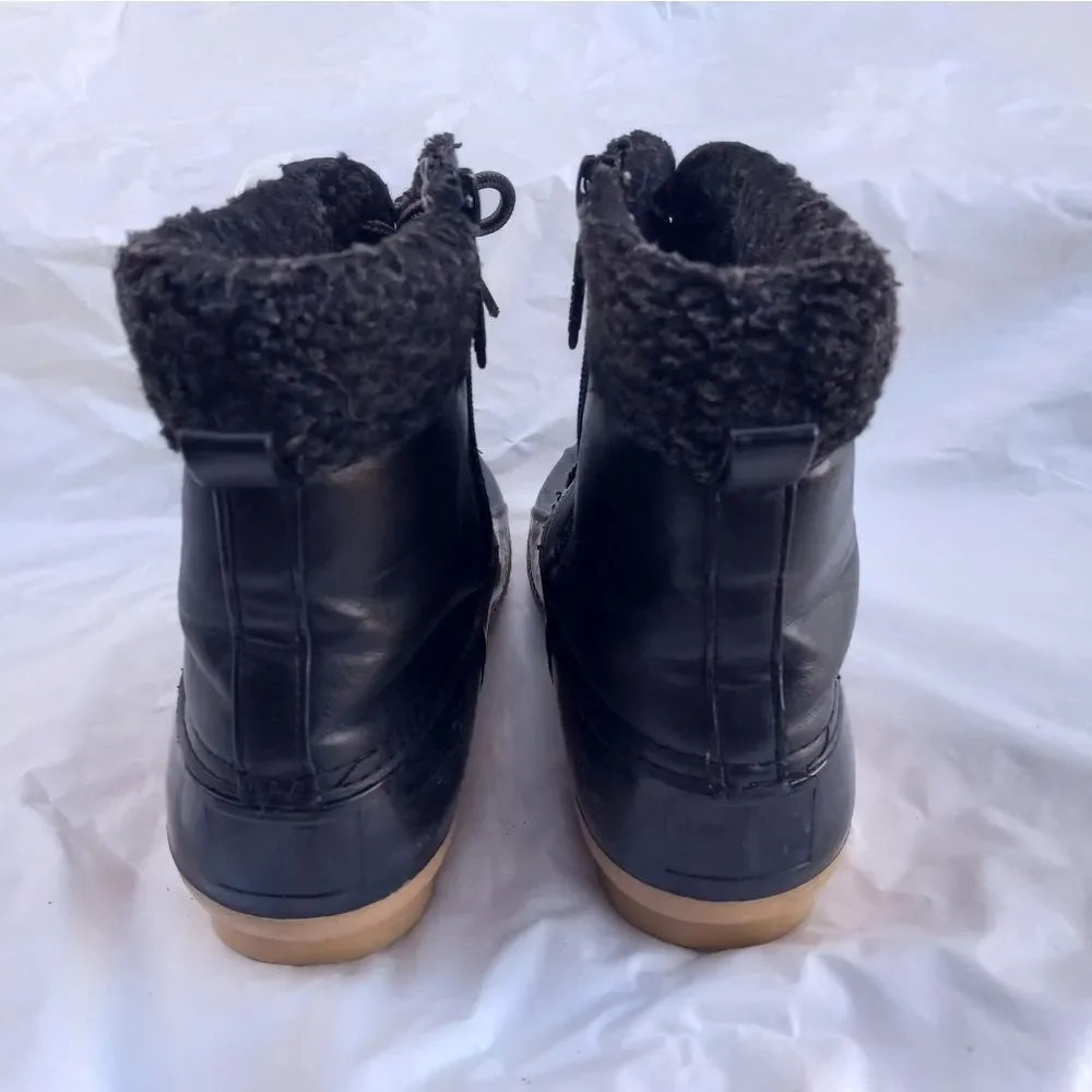 Nature Breeze Womens Winter Boots Mid Calf Water Proof Faux Fur Black Size 8